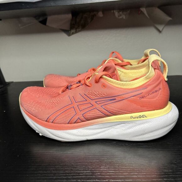 Asics Gel Nimbus 25 Women’s Size 9 Pink Running Shoes Sneakers - Picture 7 of 14